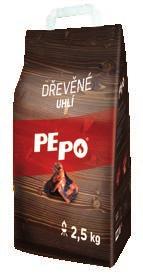 BARBECUE PROGRAM PE-PO PE-PO dřevěné uhlí PE-PO dřevěné uhlí v papírovém pytli 2,5 kg s odnosným uchem.