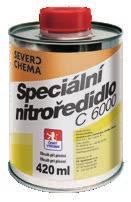 ŘEDIDLA Speciální nitroředidlo C 6000 Speciální nitroředidlo C 6000 se používá k ředění nitrocelulozových a některých syntetických (nutno předem odzkoušet) nátěrových hmot nanášených štětcem,