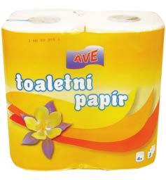 AVE Cestovní vlhčené ubrousky 15 ks 15 13 cena za balení AVE Toaletní papír 3-vrstvý 4 x 160 útržků 29 27 cena za