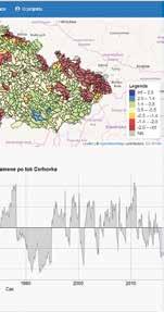 V bočním panelu se obdobně jako v záložce Základní mapa nachází pole Vyhledávání útvaru a Vrstvy. Dále v bočním panelu lze zvolit indikátor a krok, do kterého budou data agregována.
