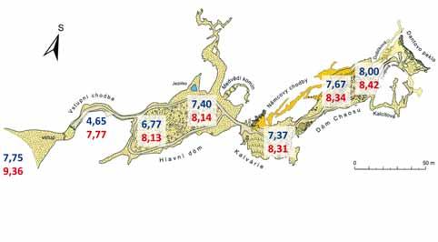 Monitoring mikroklimatu v jeskyních SJ ČR Petr Zajíček V roce 2017 proběhlo dvakrát kontrolní měření stavu ovzduší ve 14 zpřístupněných jeskyních a v Jeskyni Pod Sněžníkem v souladu s vyhláškou ČBÚ č.