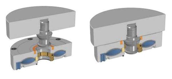 Obrázek 3.4 Upnutí pomocí systému ZeroClamp Zdroj: http://www.techno-asset.com/documenti/zero-clamp/sistemi-staffaggio-e-punto/zeroclamp-_-catalogo-generale.