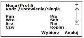 7. Pro změnu úrovně teploty stiskněte +, a následně pomocí tlačítek +/- nastavte požadovanou úroveň teploty, svou volbu potvrďte tlačítkem SELECT. Je to ruční změna nastavení teploty.