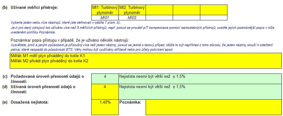 Prokázat neúměrně vysoké náklady na zlepšení přesnosti měření, viz kap. Přílohy na konci tohoto dokumentu. Prokázat technickou neproveditelnost zvýšení přesnosti měření.