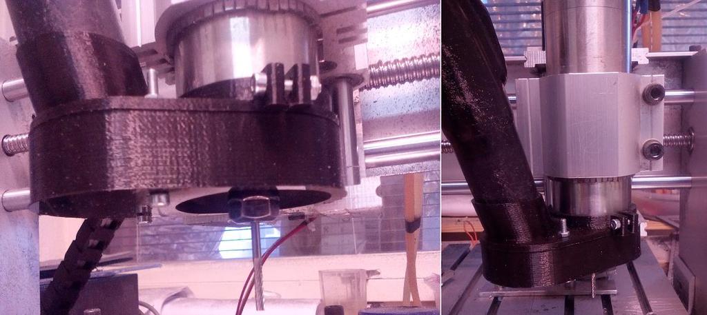 5.1 Ověření funkčnosti Prototyp tělesa odsávání byl úspěšně upnut nasunutím součásti a následným dotažením šroubu na motor CNC stroje.