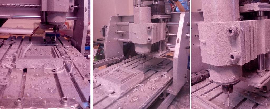 K odstranění zbylého a přebytečného materiálu byl použit nůž a hrany byly obroušeny smirkovým papírem. Pro názornou ukázku byl program zapnut se stejnými řeznými podmínkami, ale bez použití odsávání.