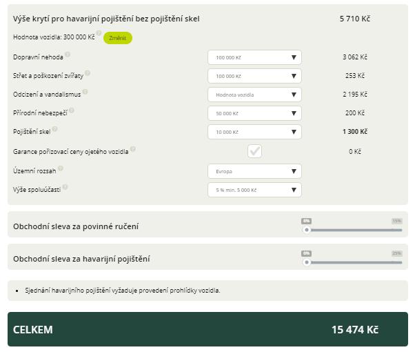 Na konci rekapitulace se volí výše slevy. Následně je možné si vygenerovat PDF s kalkulací, odeslat je e-mailem či uložit rozpracovanou nabídku. 7.5.