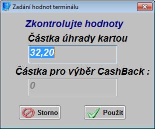 Tedy např. 5*80 a Enter, následně 2*50 a Enter, odečte 5 stravenek po 80Kč a 2 po 50Kč. Postupně se Vám bude snižovat částka K úhradě a měnit údaj Vrátit (Doplatit).