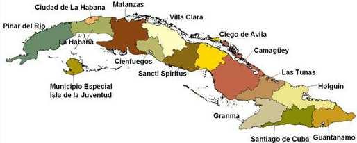 5.12. CHARAKTERISTIKA POLITICKÉ SITUACE NA KUBĚ Republika Kuba se skládá ze 14 provincií, 169
