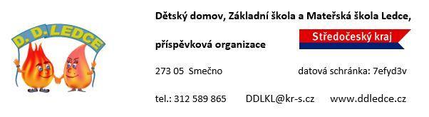 Š K O L N Í Ř Á D M AT E Ř S K É Š K O L Y šklní rk 2016/2017 Šklní řád upravuje pdrbnsti k výknu práv a pvinnstí záknných zástupců dětí v Mateřské škle Ledce, Ledce 81 (dále jen MŠ) a pdrbnsti