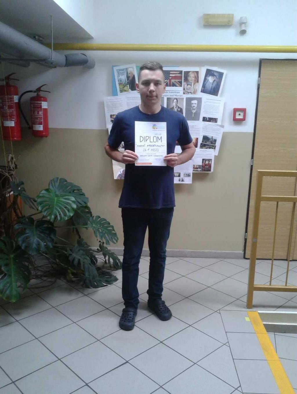 Vítěz okresního kola Olympiády v anglickém jazyce Luboš Kadeřábek, 3.