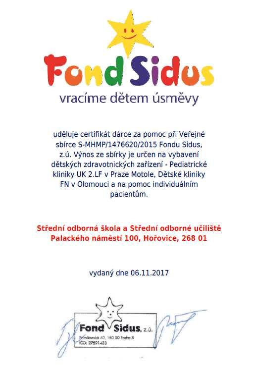 16. Akce pořádané výchovným poradcem pro žáky školy i ve veřejném zájmu Ing. Alena Chlustinová tradičně koordinuje sbírkové akce ve veřejném zájmu.