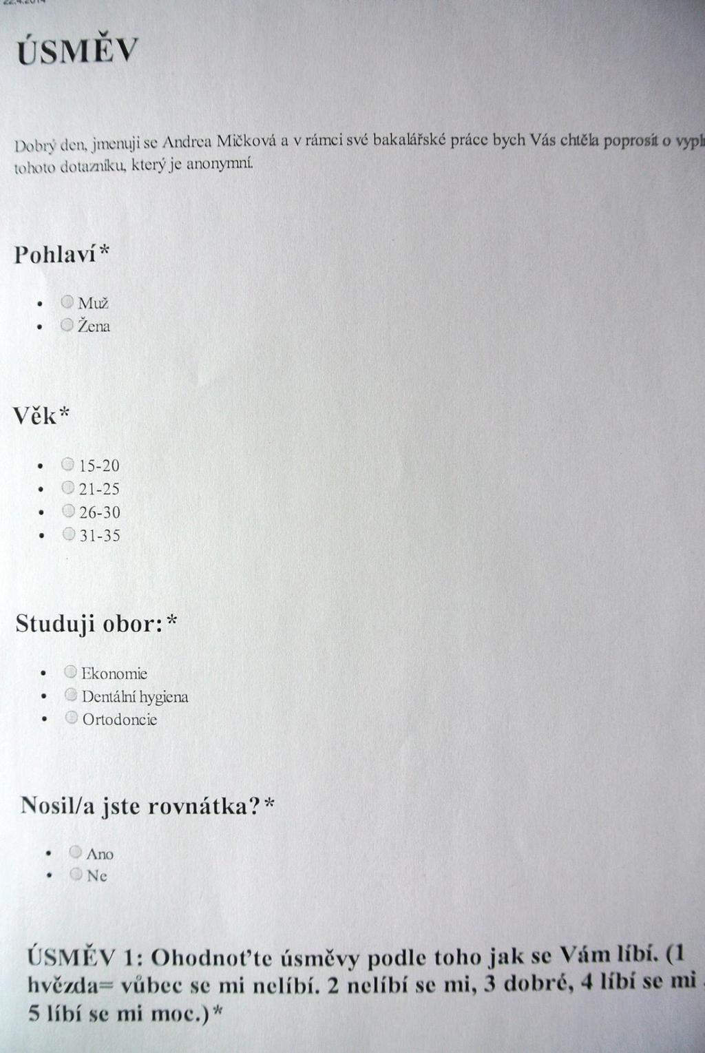2. Materiál dotazníkového šetření Obr.
