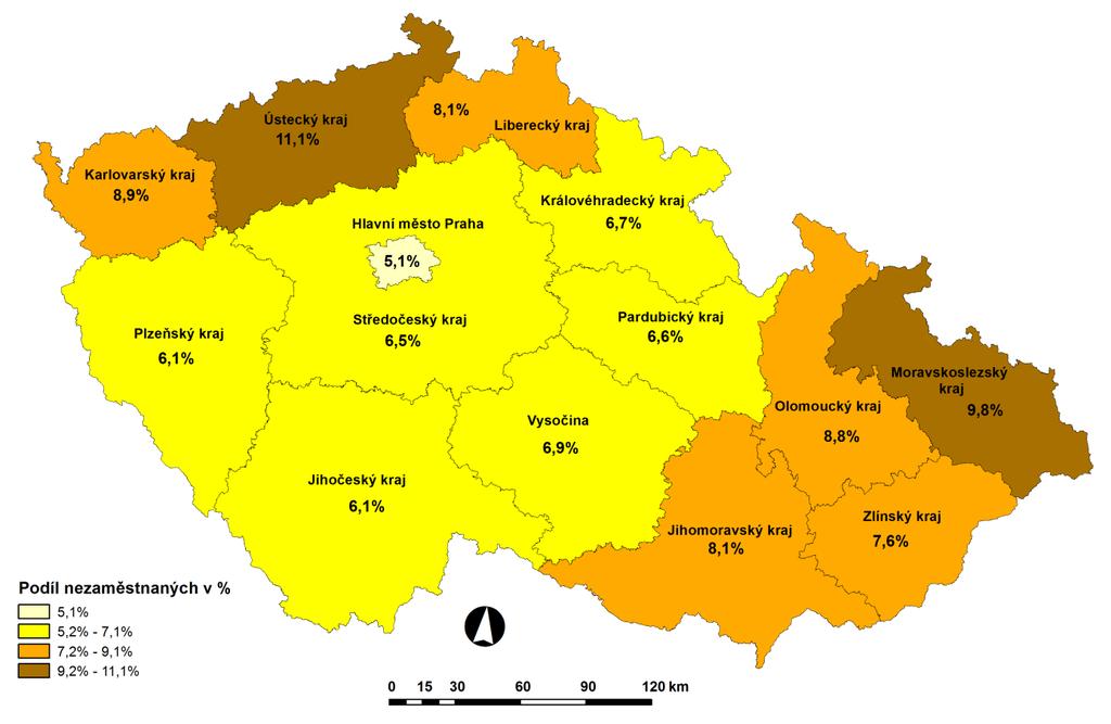 Vývoj počtu volných míst Ukazatel 9/2012 8/2013 9/2013 Volná pracovní místa 1 370 1 546 1 558 Volná pracovní místa pro OZP 97 188 195 Počet uchazečů na 1 volné pracovní místo 25,6 25,1 25,2 Nová