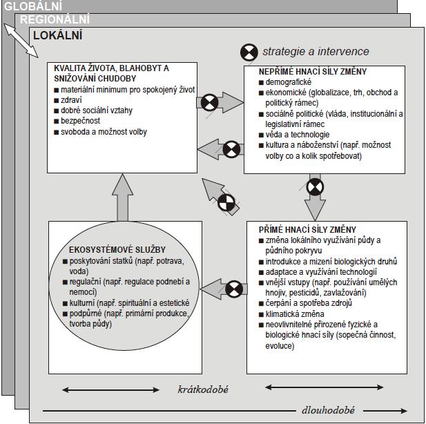 Hodnocení ekosystémů k miléniu (Millenium Ecosystem Assessment, MA). Základním koncepčním rámcem metodiky MA je zhodnocení změn v ekosystémech ve spojitosti s životní úrovní lidí.