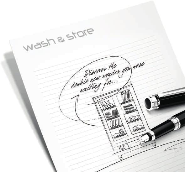 Myčky nádobí a skla - wash & store S & S si můžete uspořádat mycí prostor dle vašich potřeb. Díky inovativní koncepci sušení můžete okamžitě po ukončení cyklu vybrat a ihned použít umyté nádobí.