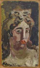 Bělocvětov Andrej 1923-1997 Portrét ženy 1957, olej na dřevěné