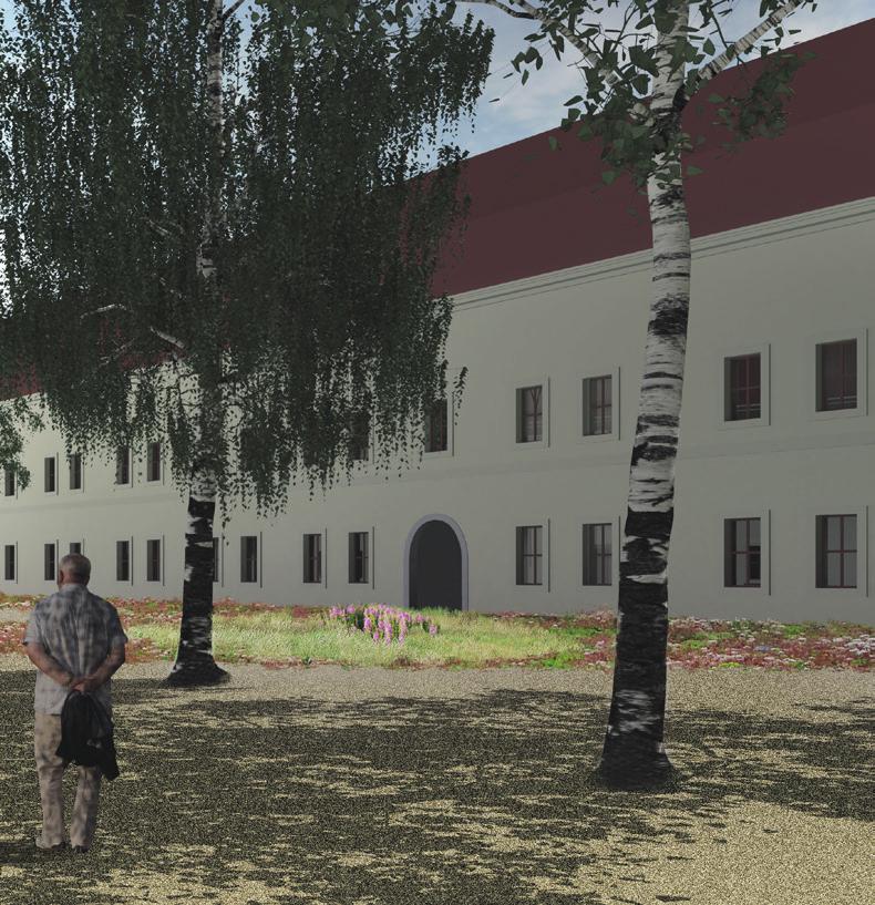 Dvůr je přístupný výhradně klientům zařízení a zaměstnancům.