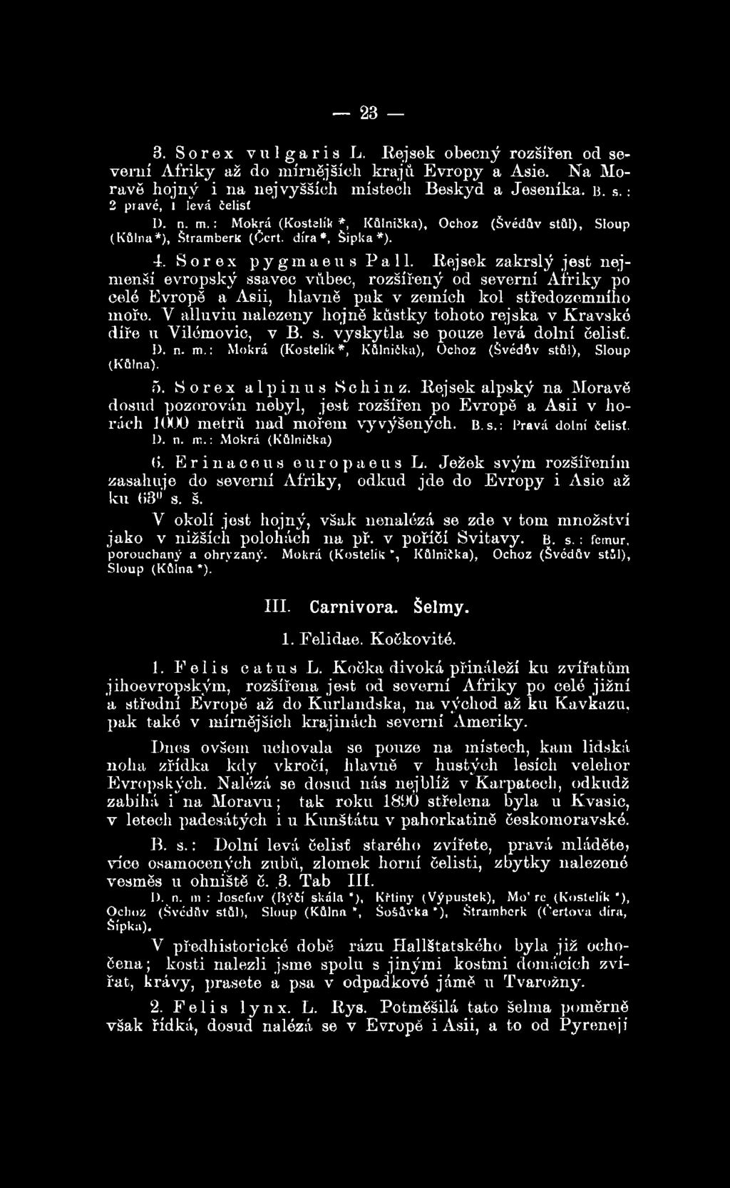 Erinaoeus europaeus L. Ježek svým rozšířením zasahuje do severní Afriky, odkud jde do Evropy i Asie až ku 63 s. š.