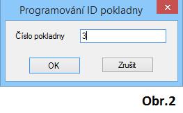 Otevřete menu pro nahraní čísla pokladny (Obr.1) 2.