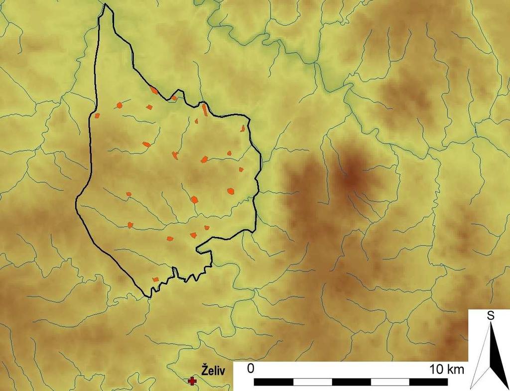 Svatavin újezd, lokality zmíněné v listině z roku 1352.