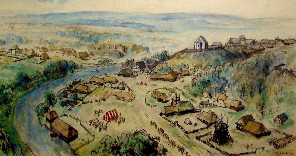 přibližně v místech dnešní křižovatky ulic Polenská a Havlíčkova (VODÁKOVÁ 2007, 185).