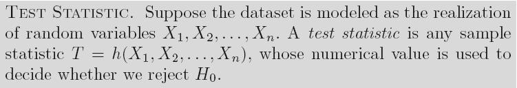 Statistický test V našem modelovém příkladu statistickým testem bude odhadová funkce T, jejíž hodnota t bude kritériem rozhodnutí: Budeme zkoumat, jakých hodnot t může nabývat.