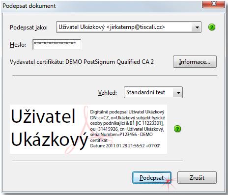 Zaručeným elektronickým podpisem, který lze v českém právním prostředí použít pro vyjádření autorství k podanému dokumentu, je pouze zaručený elektronický podpis vytvořený pomocí kvalifikovaného