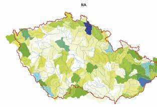Obr. 7. Disponibilní vodní zdroje pro variantu MEZI (nahoře medián, vlevo pětileté sucho, vpravo desetileté sucho) Fig. 7. Disponible water sources for variant MEZI (above median, left 5 years drought, right 10 years drought) Obr.