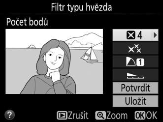 Filtrové efekty Tlačítko G N menu retušování Tato položka nabízí následující filtrové efekty.