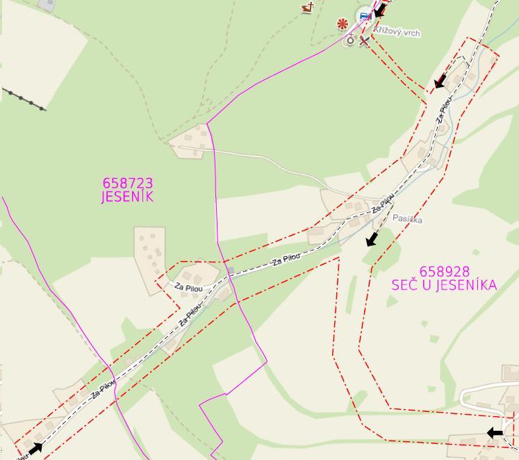 3.2.2 VODOVOD A KANALIZACE JESENÍK, BUKOVICE PASÍČKA (aktualizace č. 1) Bukovice u a Seč u a Ulice: Za Pilou Obnova VHI: NE 4 500 tis. Kč 2 200 tis.