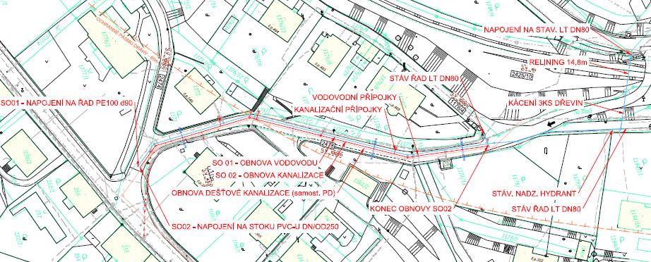 4.2.2 OBNOVA VODOVODU A KANALIZACE V ULICI NA ÚBOČÍ (I. ETAPA), JESENÍK (aktualizace č. 1) Ulice: Na Úbočí Obnova VHI: ANO 1 580 tis. Kč 1 780 tis.