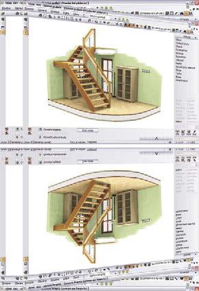 Znamenitou možností rozšíření je i modul Vizualizace umožňujcí fotorealistické zobrazení, změny textur, osazení různých 3D objektů (katalog je taktéž součástí), procházení schodištěm a explozi