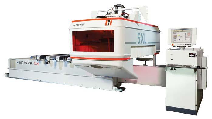 novinky Päťosé CNC obrábacie centrum Pro Master 7225 stroj s hrúbkou až do 300 mm, čím dokáže opracovať rôzne tvarové dielce.