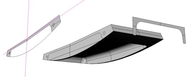 5) Výsledky reakcí: R az = R bz = 2004,450 kn R ax = R bx = 4724,414 kn R a = R b = 5132,047 kn 4.1.2. GEOMETRIE LANA PO ZAVĚŠENÍ ZÁVĚSŮ SE SEGMENTY MOSTOVKY PRVNÍ ODHAD 4.1.2.1. TÍHA SEGMENTU Tíha jednoho segmentu se pohybuje okolo 13,5 tuny.