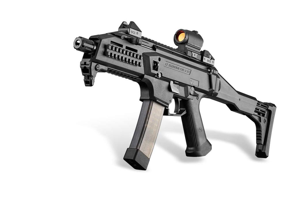 semi-auto CZ scorpion evo 3 s1 Možnost oboustranného umístění páky natažení závěru new legend Snadná montáž příslušenství na upínací lišty dle MIL-STD-1913 Legenda jménem Škorpion je zpátky a díky