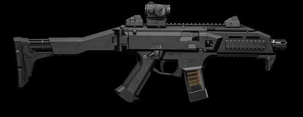 9x19 20 9x21 20 Tlumič plamene - závit na ústí hlavně umožňuje použít rovněž tlumič hluku výstřelu nebo násadec pro cvičnou střelbu Sklopná, délkově nastavitelná odnímatelná polymerová pažba Od