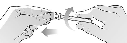 Injekční stříkačku NEPOUŽÍVEJTE pokud: Náhodou jste injekční stříkačku upustili. Kterákoli část injekční stříkačky se zdá být poškozená.