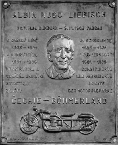 Poděkování úvodem Úvodem Bezmála dvoumetrový konstruktér motocyklů Čechie-Böhmerland Albin Hugo Liebisch byl umíněný paličák a podivín posedlý touhou zaplavit svět svými skvělými motocyklovými