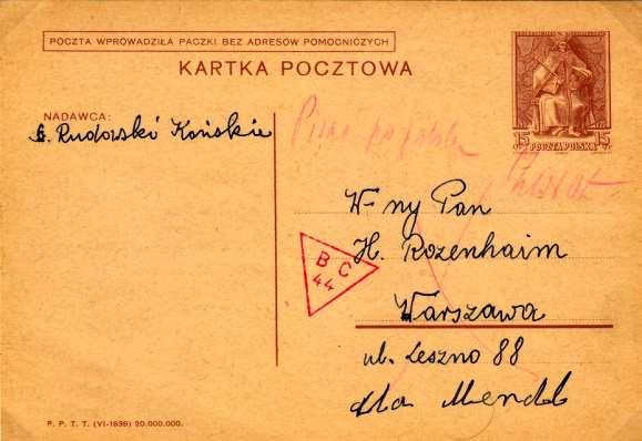 - 6 - Obě dopisnice jsou Cp 81, vydání z 11.XI.1938, nominál 15gr., král Kazimierz Jagiellończyk.