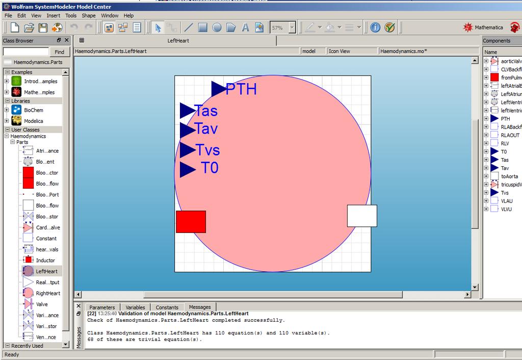 MODELICA Obrázek 32 Komponenta levého srdce.