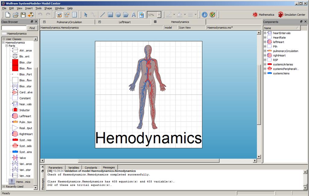 Jiří Kofránek Obrázek 42 Model hemodynamiky krevního oběhu jako komponenta.