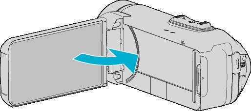Začínáme Zapnutí tohoto přístroje Přístroj zapnete otevřením LCD monitoru Napájení vypnete zavřením LCD monitoru Otevření krytky kontaktů (kryt SD karty) o Otevření o Zapnutí napájení Otevřete LCD