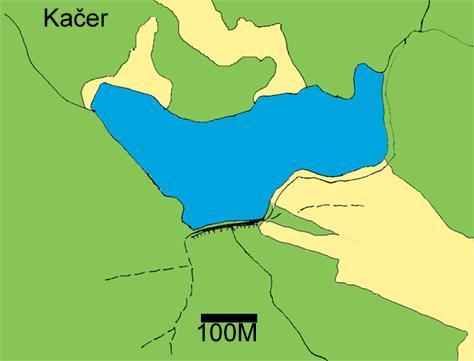 Rybník Kačer Botanický průzkum Rybník Kačer jsme zkoumali dne 8. -10. 2005. Jde o největší námi prozkoumaný rybník. V době našeho průzkumu byl rybník na nízkém stavu hladiny.