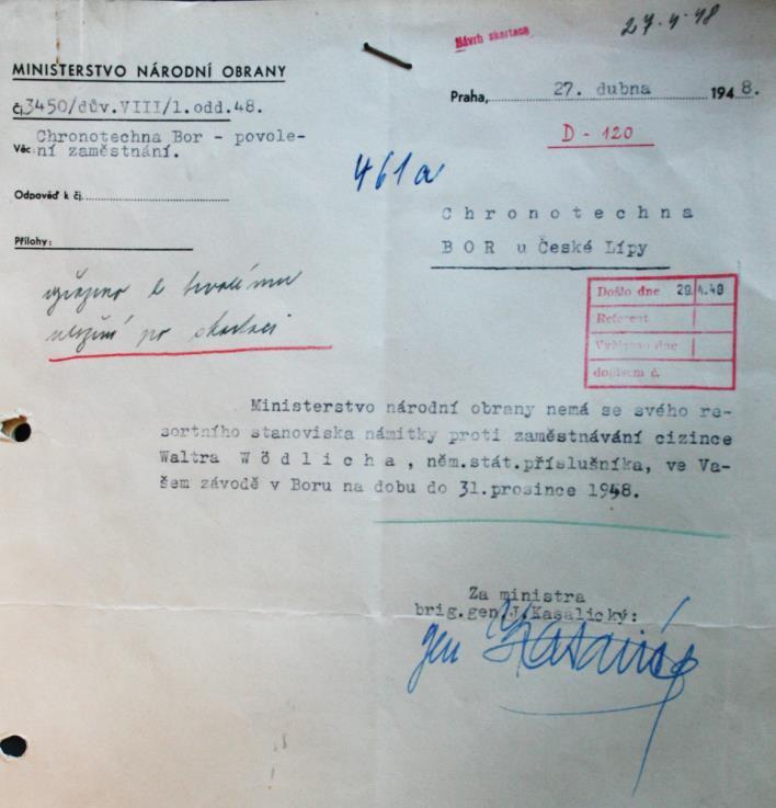 Během shromažďování informací o borské poválečné muniční výrobě se objevily velmi zajímavé informace o Waltru Wödlichovi, který byl důležitou osobou u znovuzavedení muniční výroby.