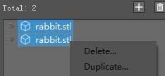 Duplikovat, Exportovat). Delete umožňuje odstranění modelu.