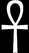 Jeho tvar zdánlivě připomíná lidské tělo s rozpaženýma rukama a smyčka v horní části kříže představuje hlavu.