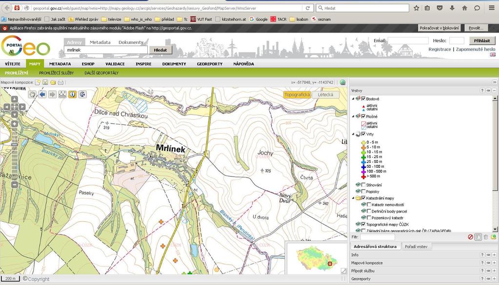 Mapové a geodetické podklady ukázka portálů