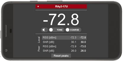 Aplikace pro mobilní zařízení RAy Tools Alignment - Směrování antény Toto menu nabízí nástroj pro směrování antény, viz 5.6.2 Live data.