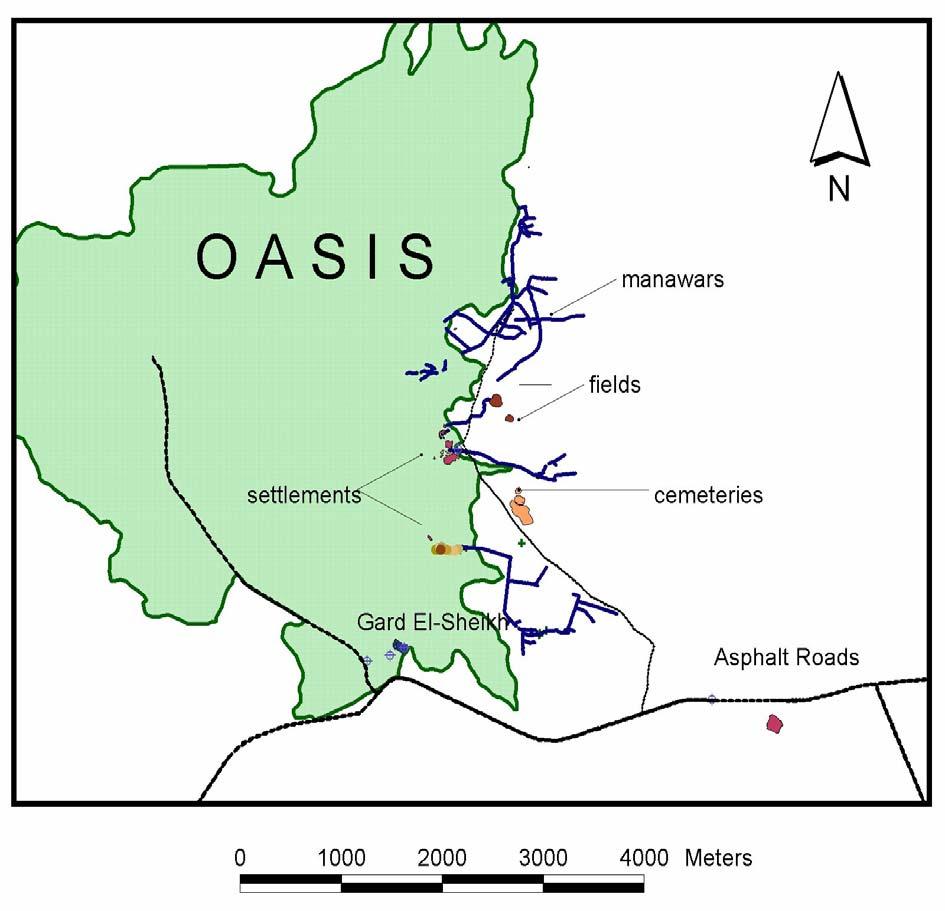 Bír el-šovíš (Mapa 2) Lokalita se nalézá poblíž současné vesnice Gharbíja. Dnes jde o pouštní oblast, kde je možno identifikovat tři samostatné sídelní plochy.